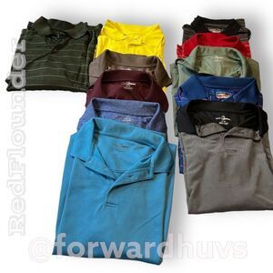 Lot of 11 Men's XL Golf Polo Style Tops - Various Colors - Good Condition